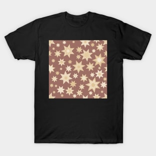 Beige Stars on Taupe 5748 T-Shirt
